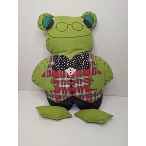 Vintage Dapper Down Filled Hand Sewn Frog Vest Plaid Glasses